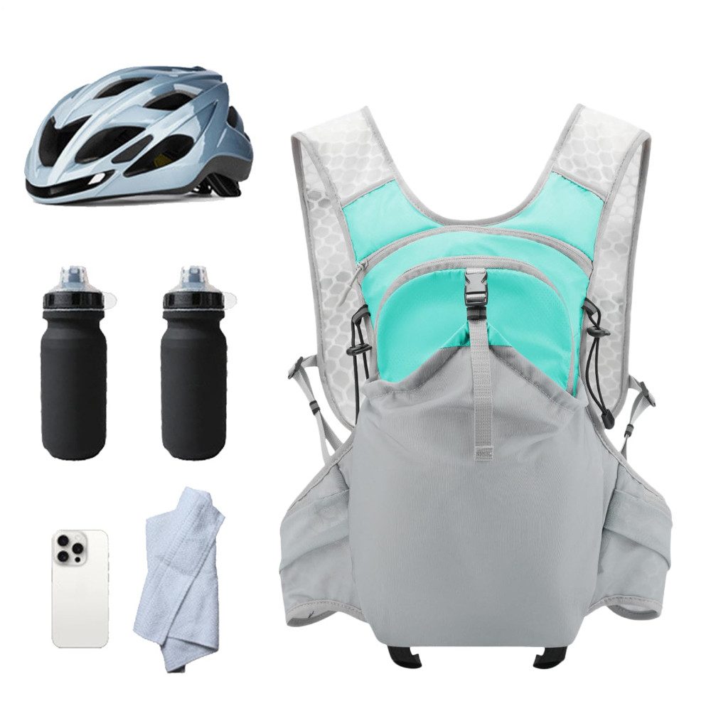 Blusmart Trinkrucksack Laufrucksack mit Trinksystem (8L Leichter Sportrucksack, Wasserdicht, Reflektierend), Für Trailrunning Marathon Camping Wandern Radfahren Outdoor