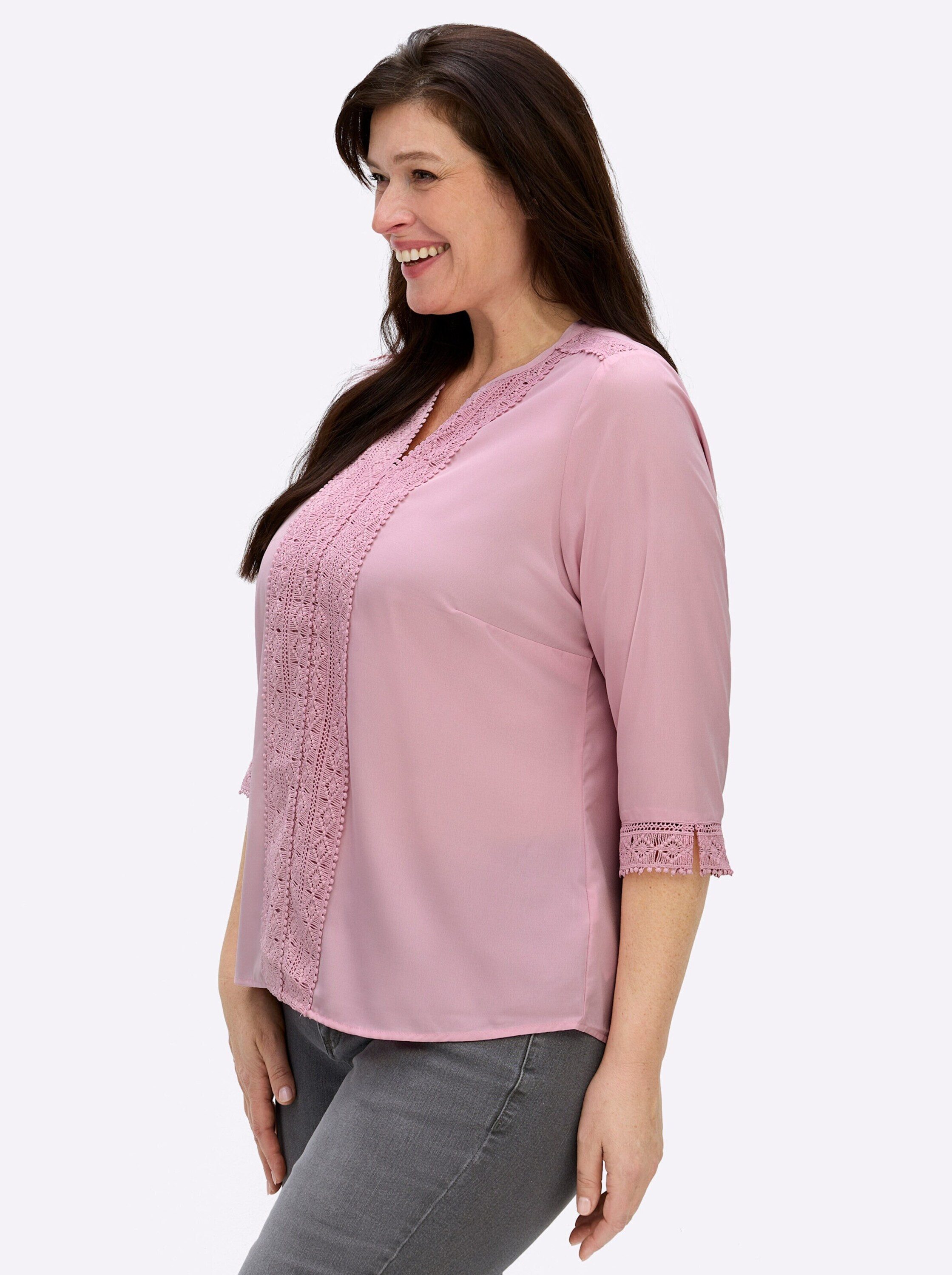 Sieh an! Klassische Bluse Schlupfbluse 3/4-Arm