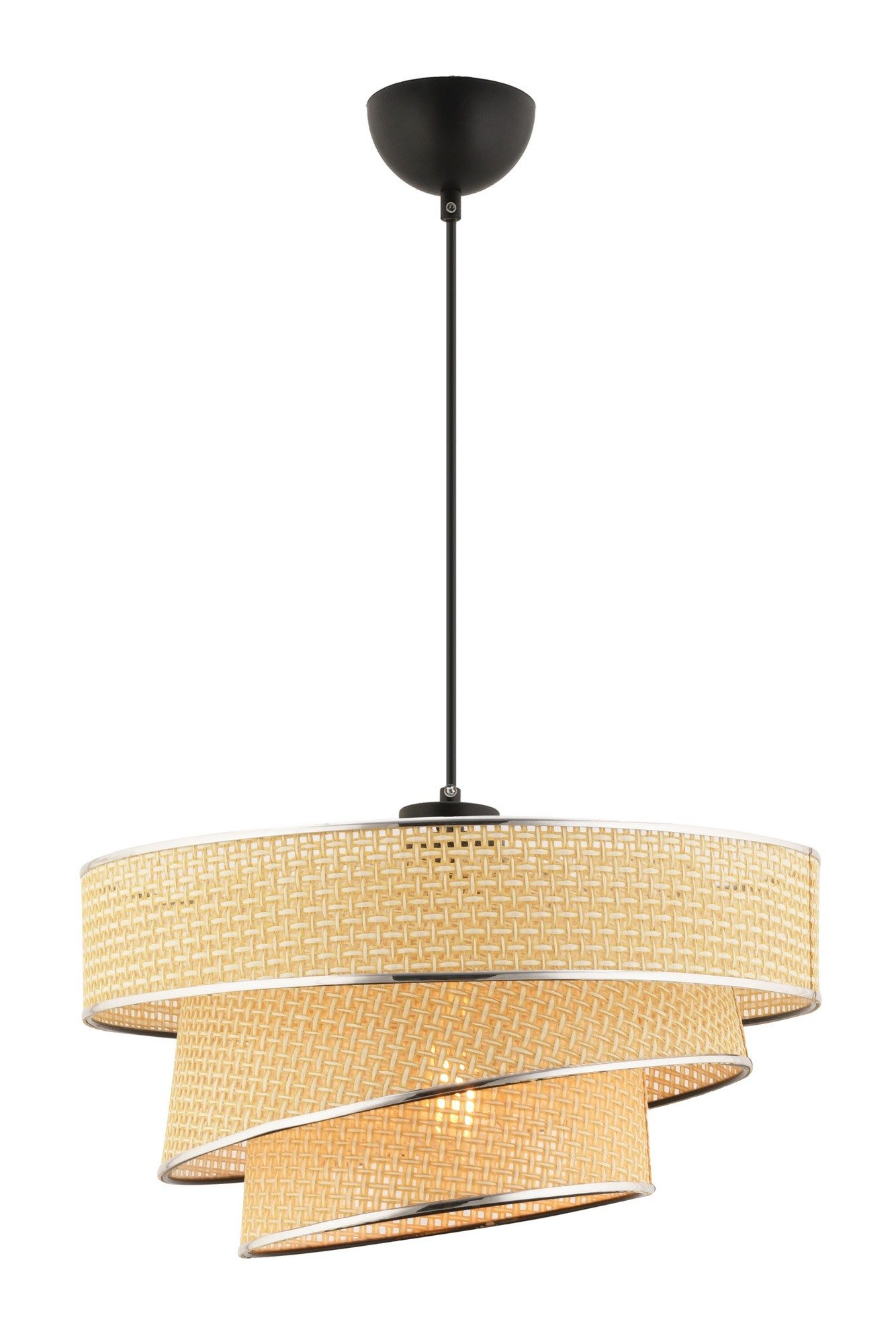 Opviq Pendelleuchte, ohne Leuchtmittel, Textilschirm in Rattanoptik günstig online kaufen