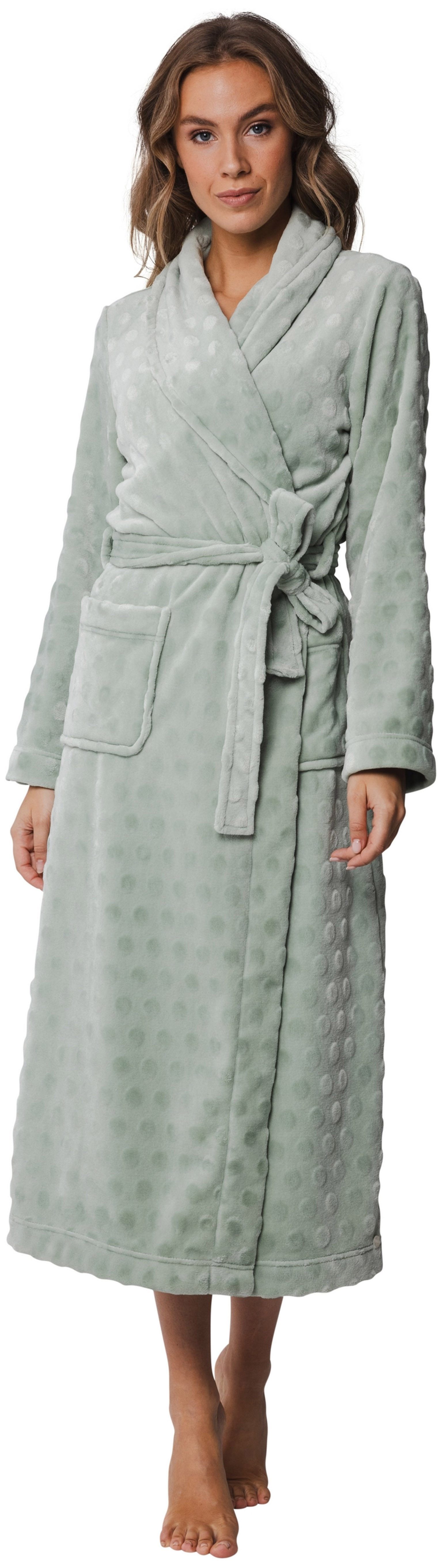 Pastunette Damenbademantel Damen Bademantel lang, lang, Polyester, Schalkra günstig online kaufen