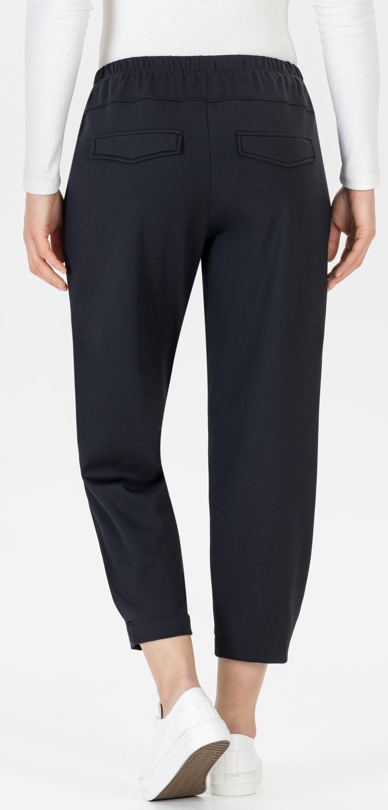 Stehmann Stoffhose Rachell-680-60520, mit Faltendesign an Taschen und Saum elegantes Faltendesign unter den Taschen