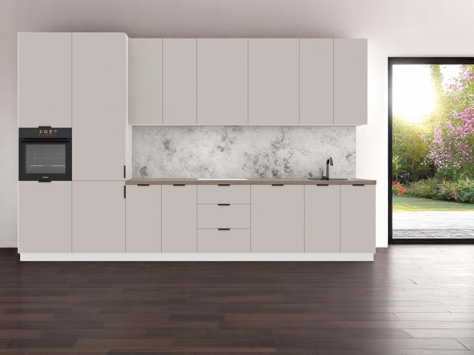 ROYAL24_MARKT Küchenzeile K58-G400 L - Innovative Details für mehr Küchenkomfort, (Komplett Set), Beste Güte - Innovativ - Modern.