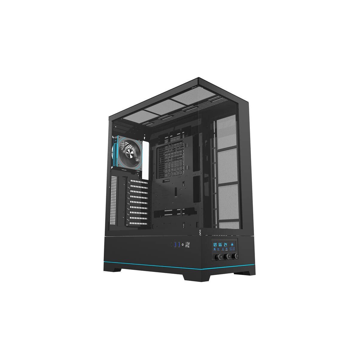 Darkflash PC-Gehäuse Darkflash DY451L PRO PC Gehäuse Schwarz inkl. Lüfter