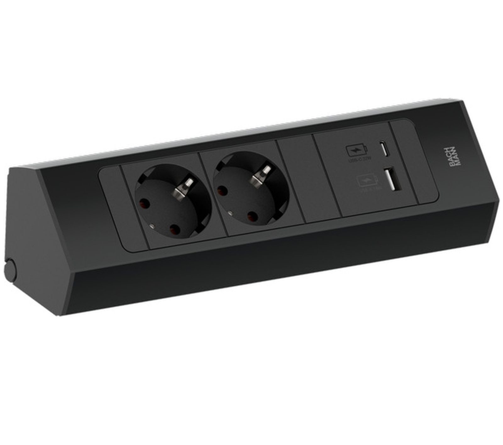 Bachmann Ecksteckdose Casia 2-fach Küchensteckdose Kombisteckdose Küche USB A/C Mehrfachsteckdose, USB A & USB C