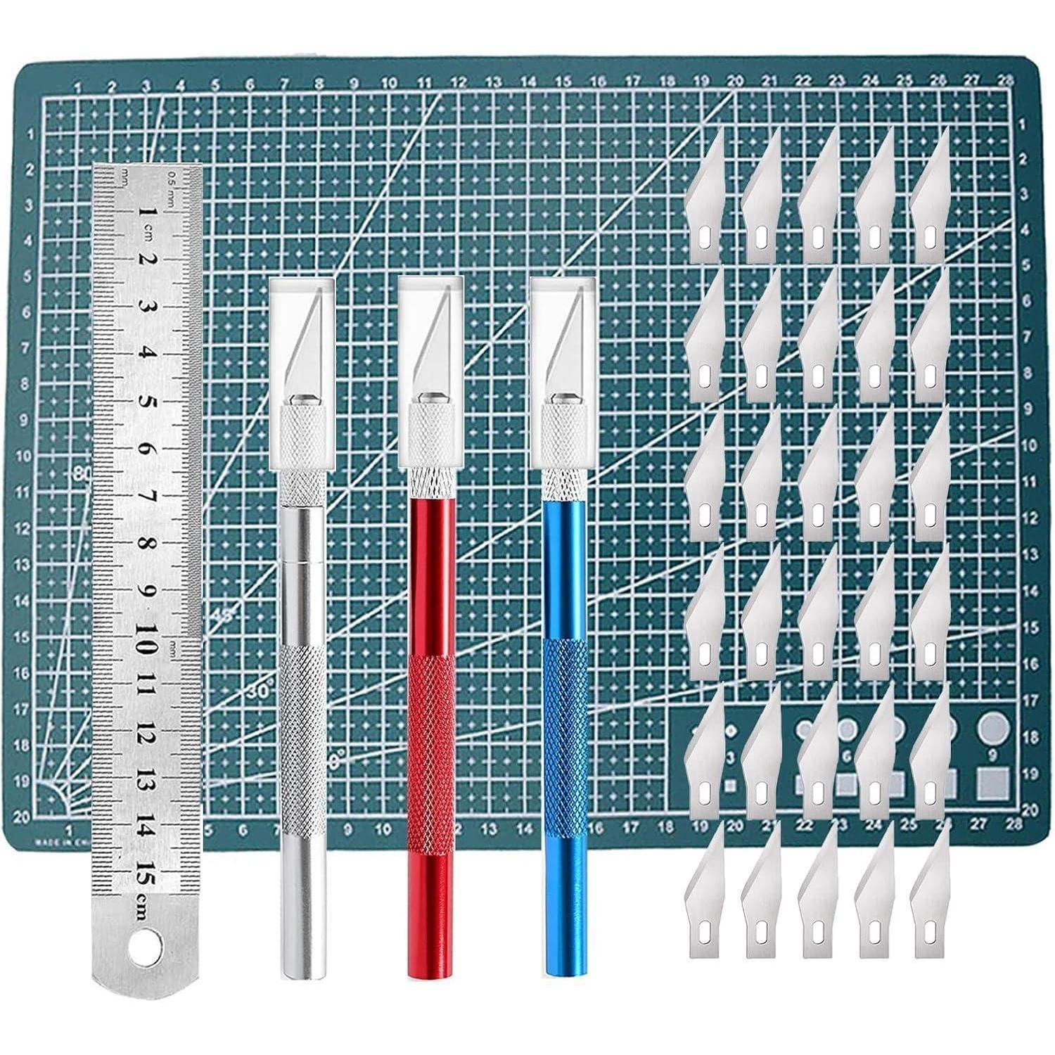 LuxusKollektion Cuttermesser Skalpell 2er 20 Ersatzklingen Bastelmesser Cutter DIY B