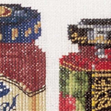 Thea Gouverneur Kreativset Thea Gouverneur Kreuzstich Stickpackung "Marmeladentopf Aida", Zählmus, (embroidery kit by Marussia)