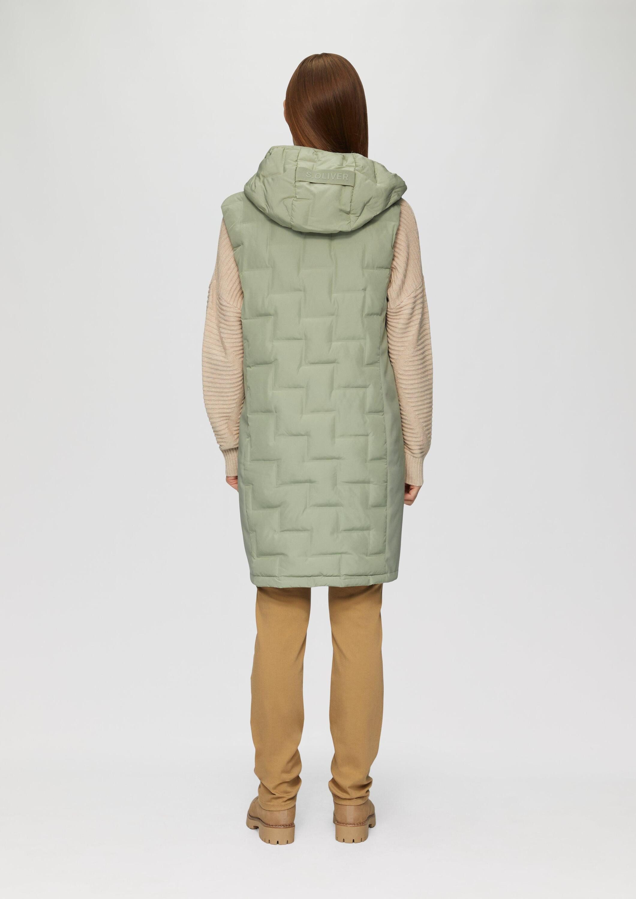 s.Oliver Outdoorjacke Outdoor-Weste Leichte Weste im Fabricmix mit Prägung