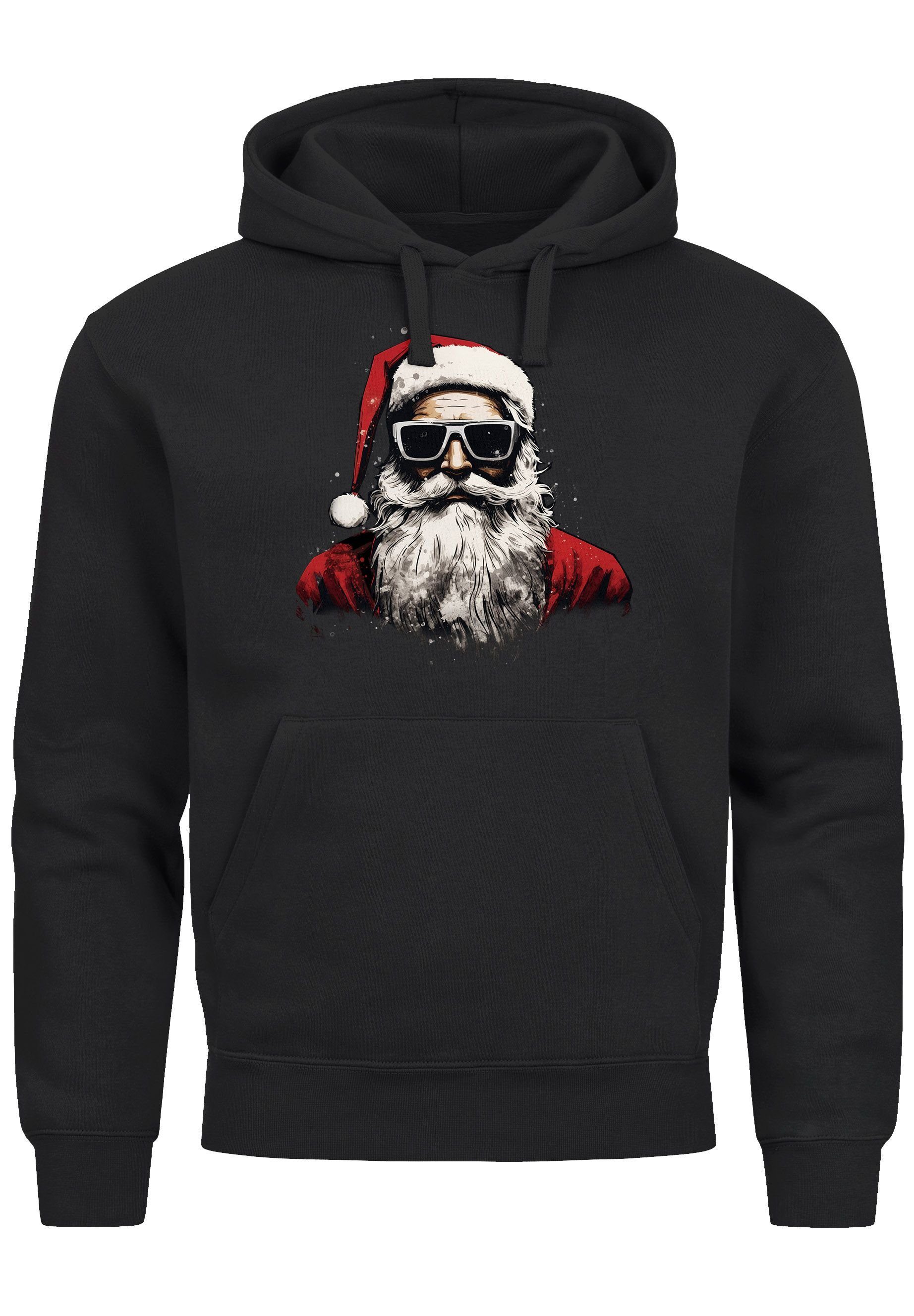 Herren Ugly Santa Hoodie Claus Hoodie Weihnachten Motiv Weihnachtsmann X Cool MoonWorks