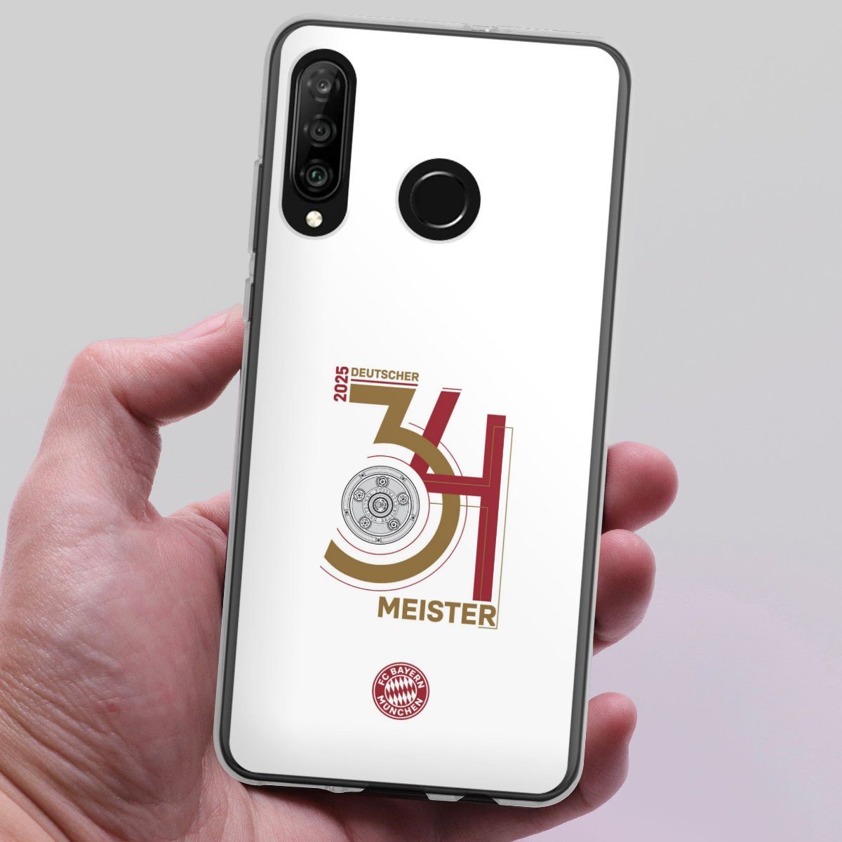 DeinDesign Handyhülle FC Bayern München Meister Offizielles Lizenzprodukt, Huawei P30 Lite Premium Silikon Hülle Bumper Case Handy Schutzhülle