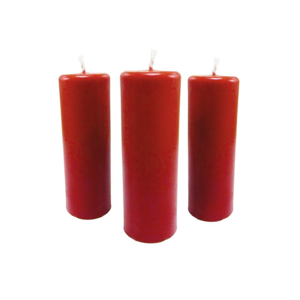 NKlaus Formkerze 3x Stumpenkerzen Rustikal Höhe 95mm Ø 34mm Tropfke