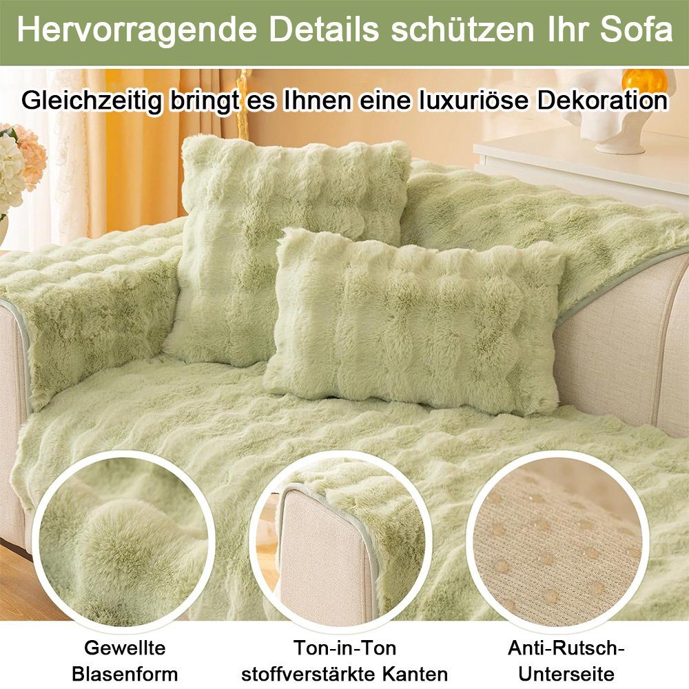 NUODWELL Sofabezug Kaninchen Plüsch Sofabezug L/U Form 1/2/3/4 Sitzer Sofa günstig online kaufen