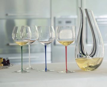 RIEDEL THE WINE GLASS COMPANY Champagnerglas Riedel Fatto a Mano Oaked Chardonnay Dunkelblau, Glas