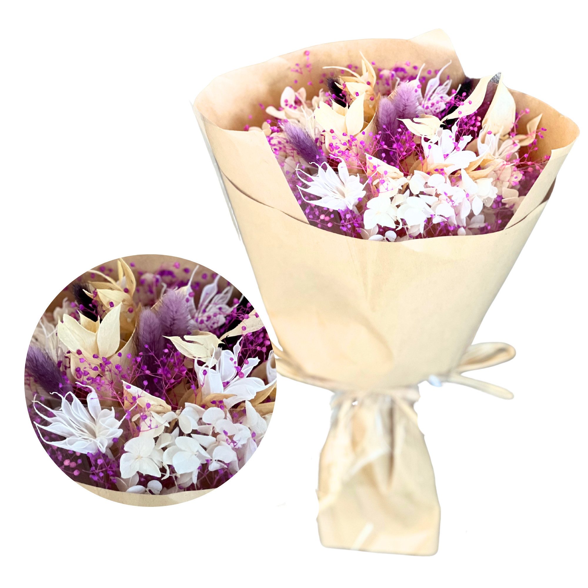 Trockenblume Trockenblumenstrauß Deko-Blumen im Boho-Stil Trockenblumen Bouquet