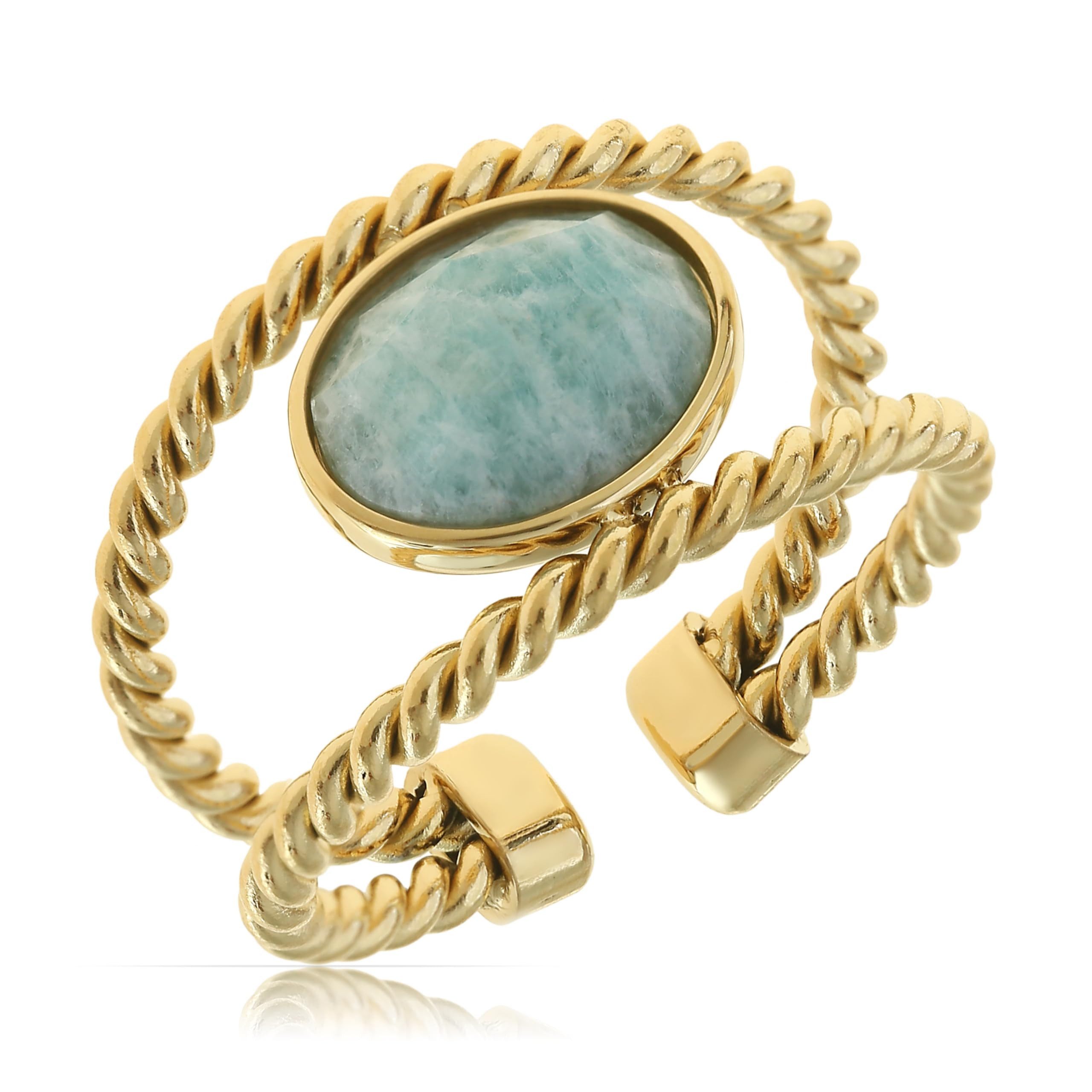 Made by Nami Fingerring Gold Damen mit Edelstein aus Chirurgischem Edelstah günstig online kaufen