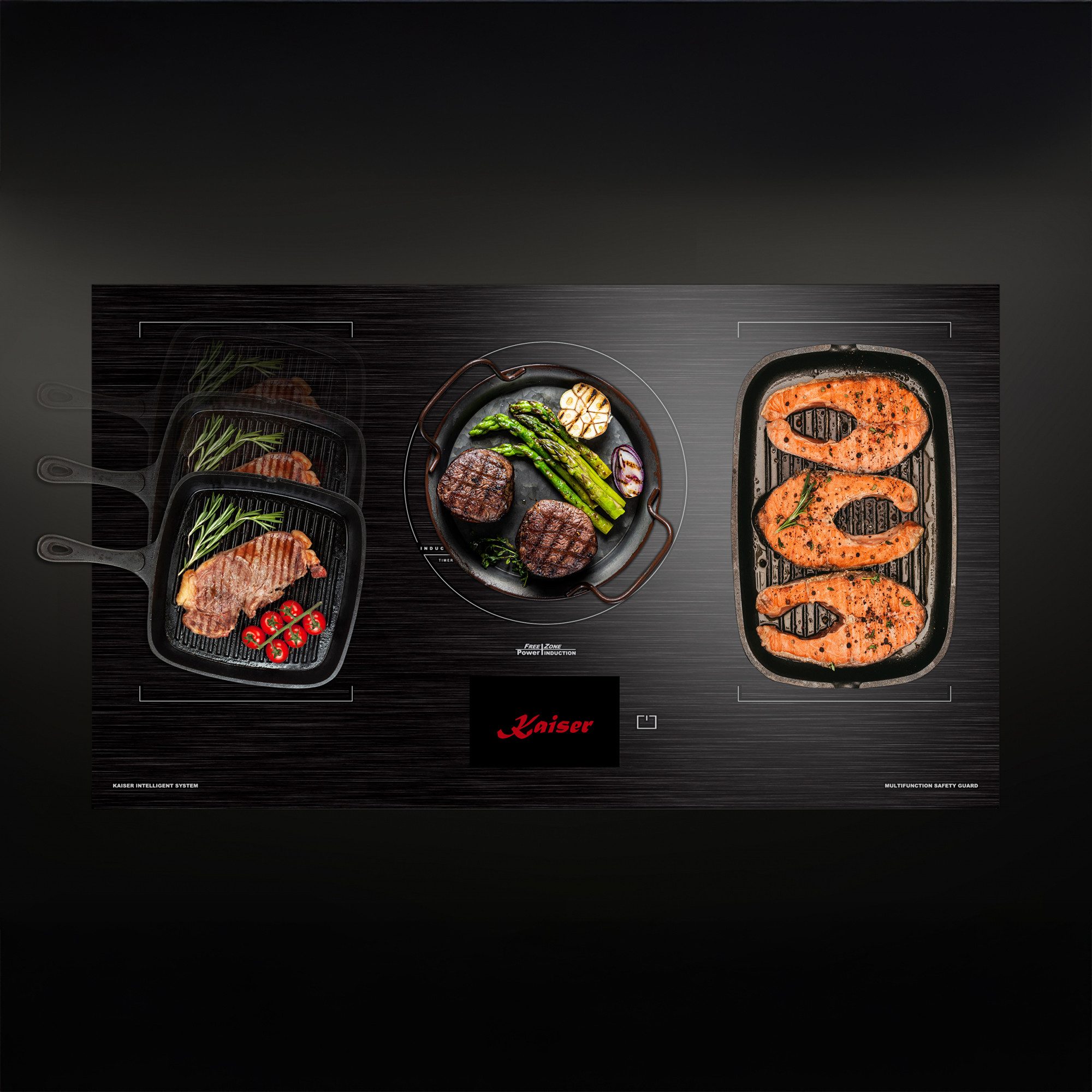 Kaiser Küchengeräte Induktions-Kochfeld KCT 9140 FI Induktionskochfeld 90 cm TFT Display, FREE Zone, Autark