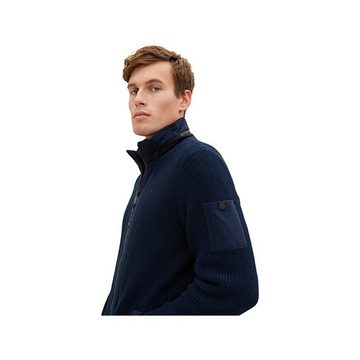 TOM TAILOR V-Ausschnitt-Pullover blau passform textil (1-tlg)