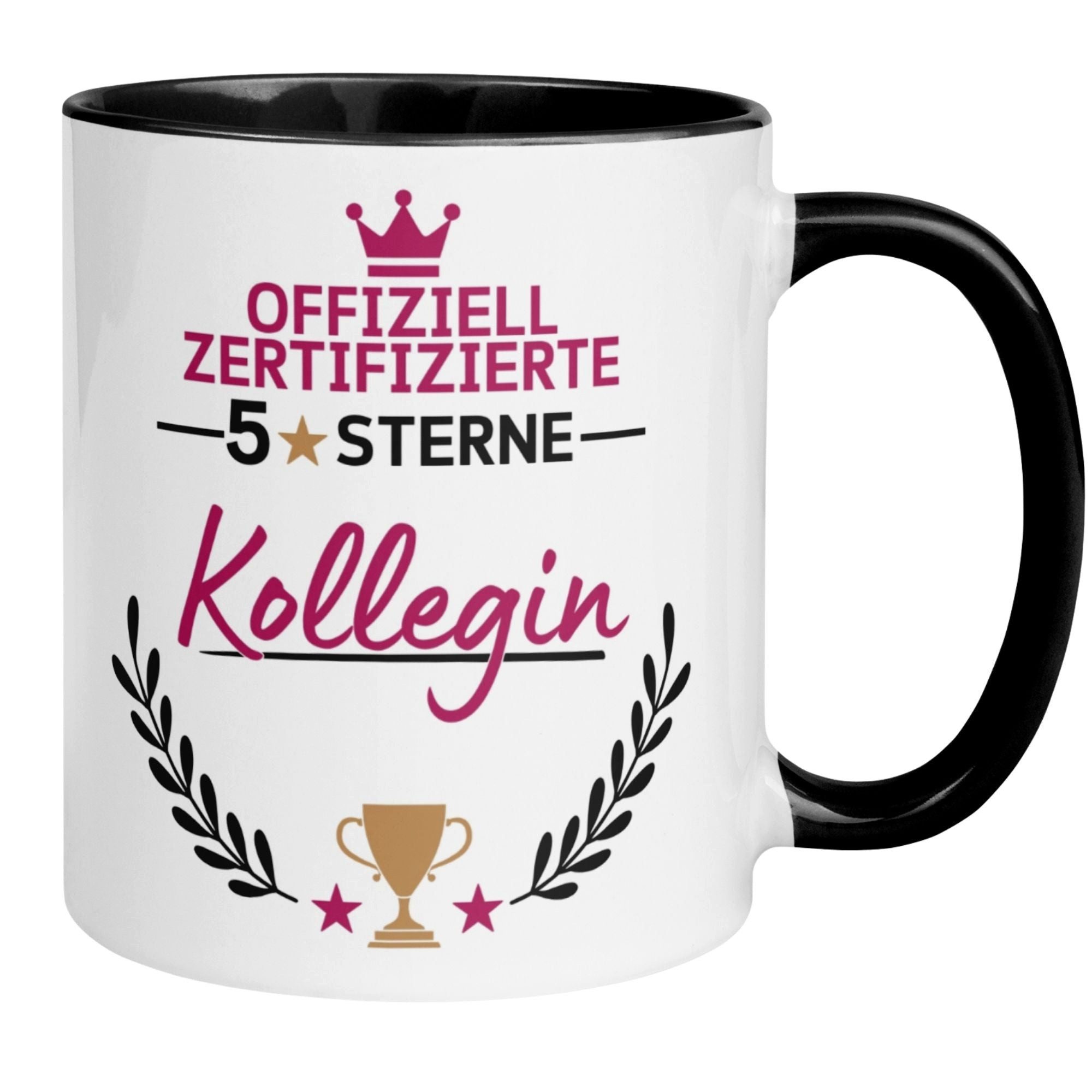 Momentals Tasse Kollegin – Offiziell Zertifizierter 5 Sterne Kollegin – Abschied Danke, Keramik, Beidseitig bedruckt, Spülmaschinenfest, Mikrowellengeeignet