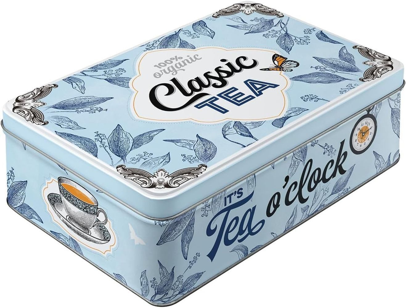 Nostalgic-Art Keksdose Vorratsdose Flach - Classic Tea