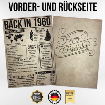 Tigerlino Poster Geschenk Männer Frauen, Geburtstag Rückblick Zeitreise Geschenkidee, 64. Geburtstag Jahrgang 1960, Bild