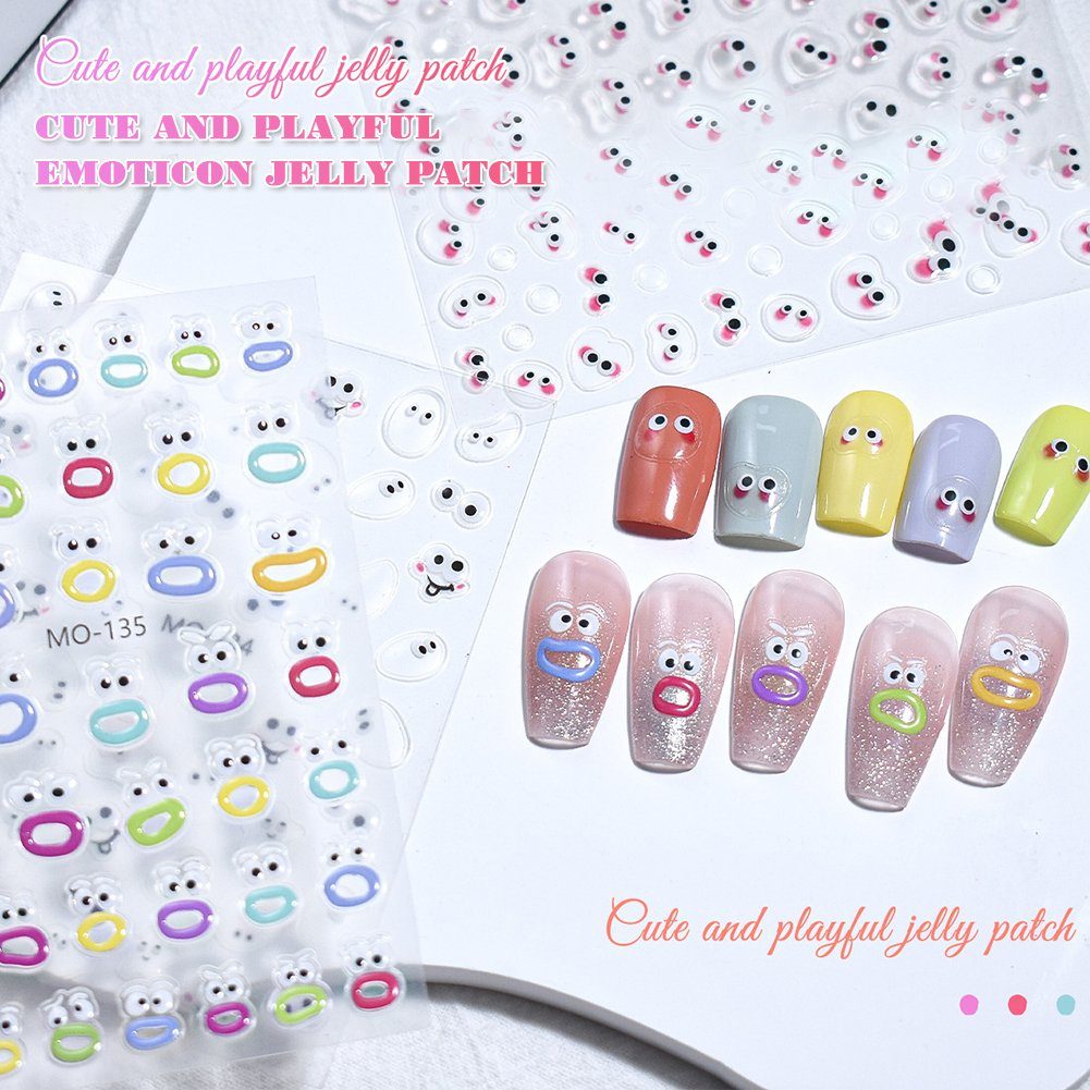 Nail Funny Sticker Jelly Modische Nageldesign Blusmart Nail mo135 Art, Natürliche Face Aufkleber Zubehör Nail DIY