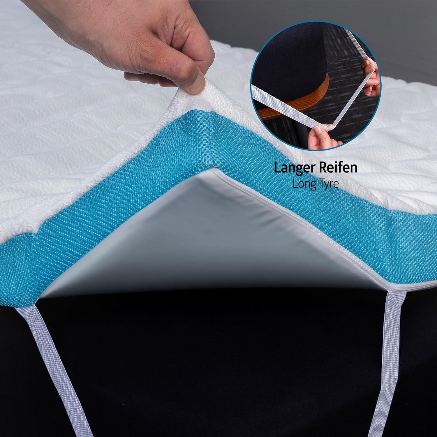 Komfortec, Topper Matratzentopper H3/H4 Oeko-TEX & CertiPUR-US Zertifiziert, 7 cm hoch, Gel-Memory, Atmungsaktiv, Ergonomisch