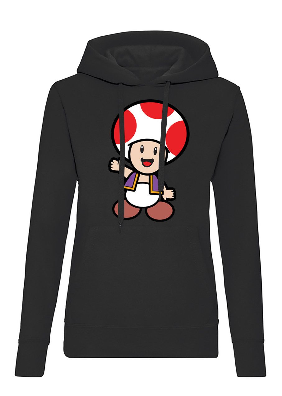 Blondie & Brownie Hoodie Toad Damen Hoodie Retro Comic Print Kapuze Baumwollmix (Einzelstück, Einzelartikel) Toad_D_Hoodie Retro Comic Damen Kapuzenshirt