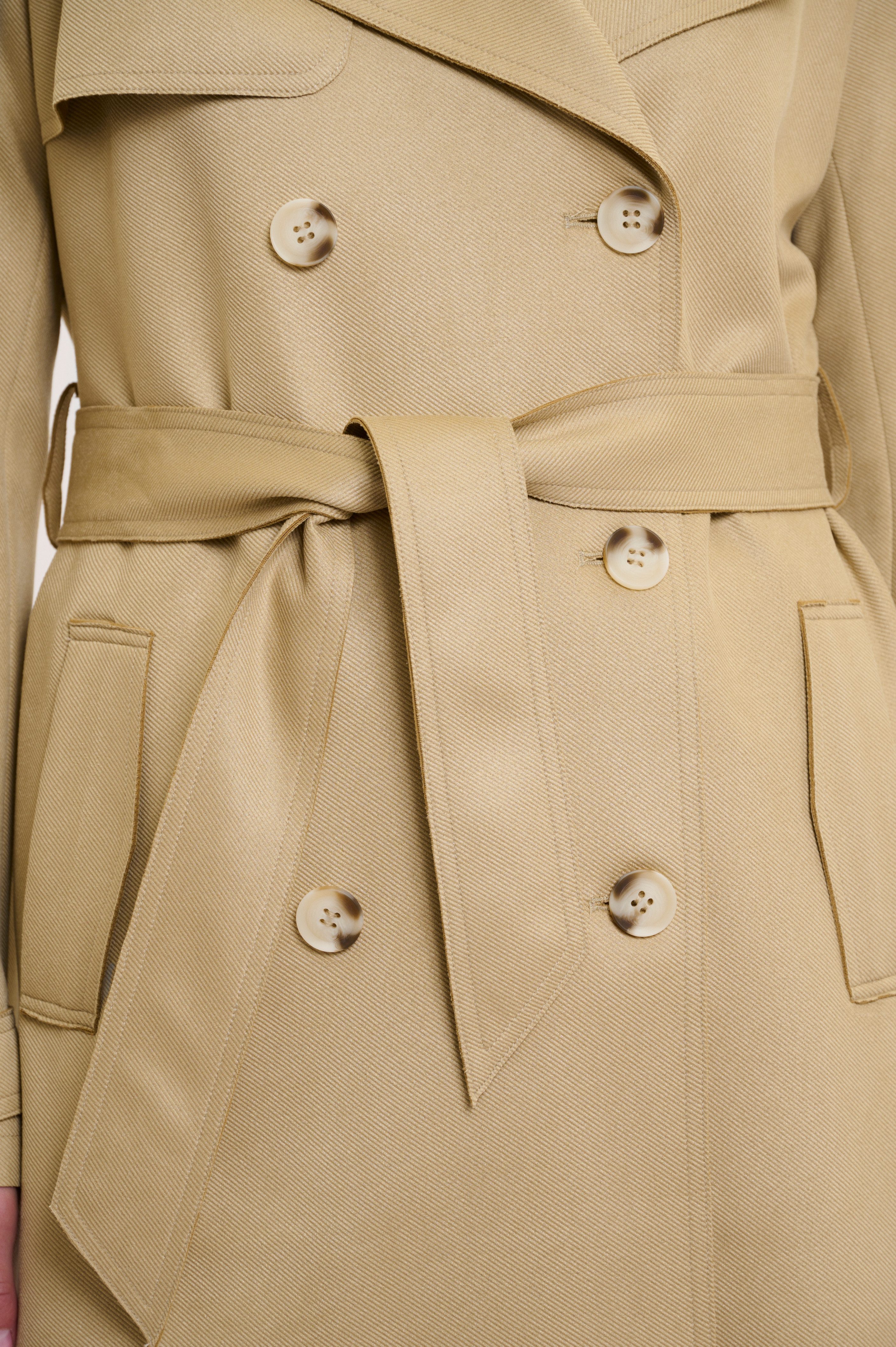 Rino & Pelle Trenchcoat KYONA mit Reverskragen und Bindegürtel günstig online kaufen