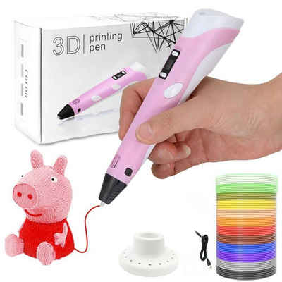 Blusmart 3D-Drucker-Stift 3D Drucker Stift Set, Mit PLA 1,75mm Filament Spielzeug, Kinder-Malstift-Graffiti-Set Handgemachtes DIY-Geschenk