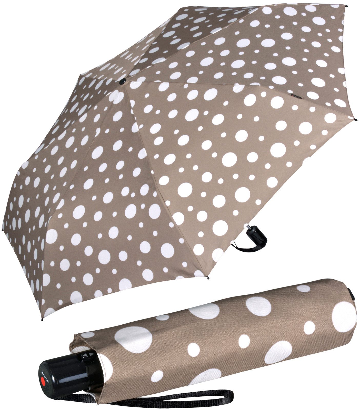 Knirps® Taschenregenschirm Slim Duomatic mit Auf-Zu-Automatik - Dots, immer mit dabei, passt in jede Tasche