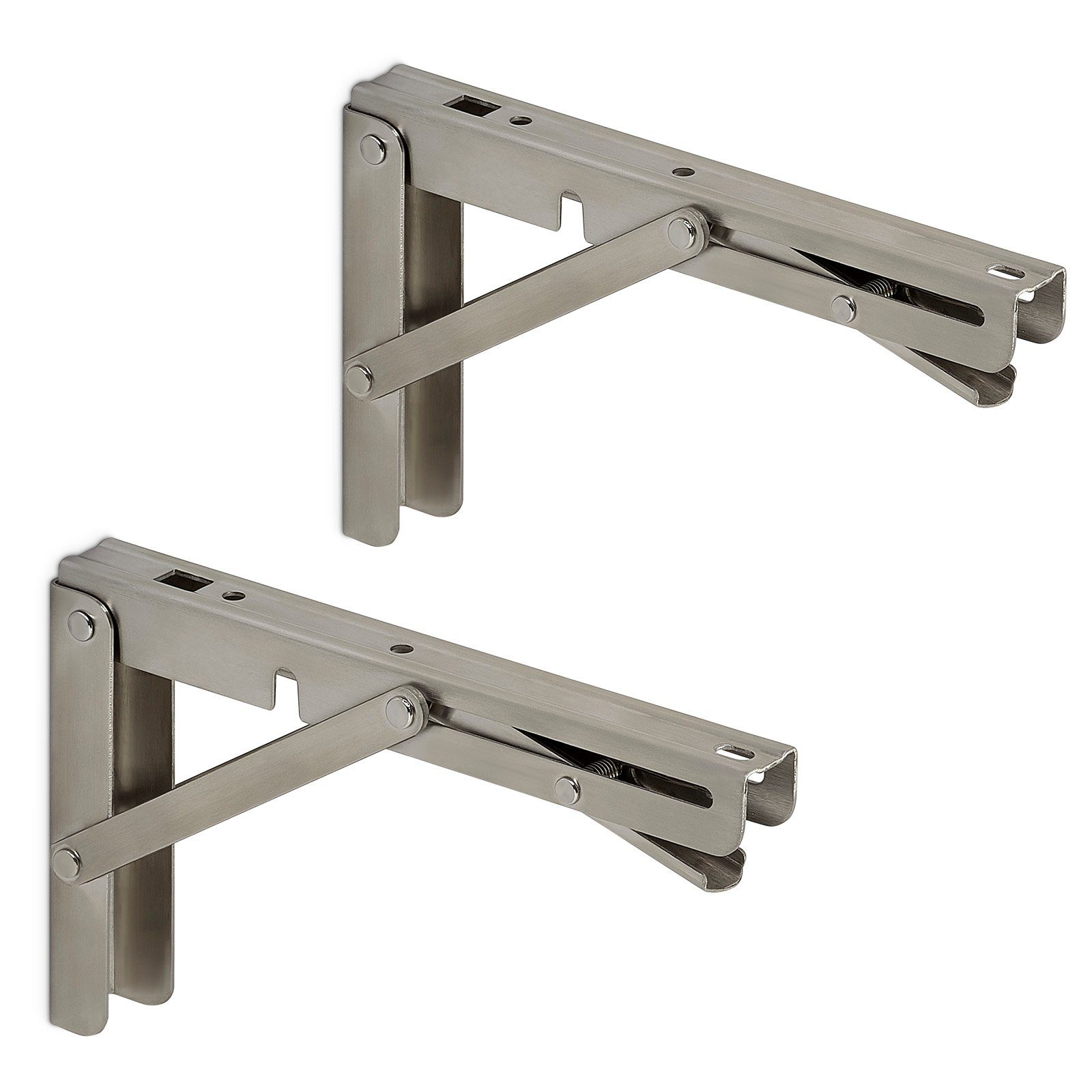 SO-TECH® Wandregalhalter 1 Paar Edelstahl Schwerlast-Klappkonsolen Tragkraft bis 150 kg, 2-tlg.