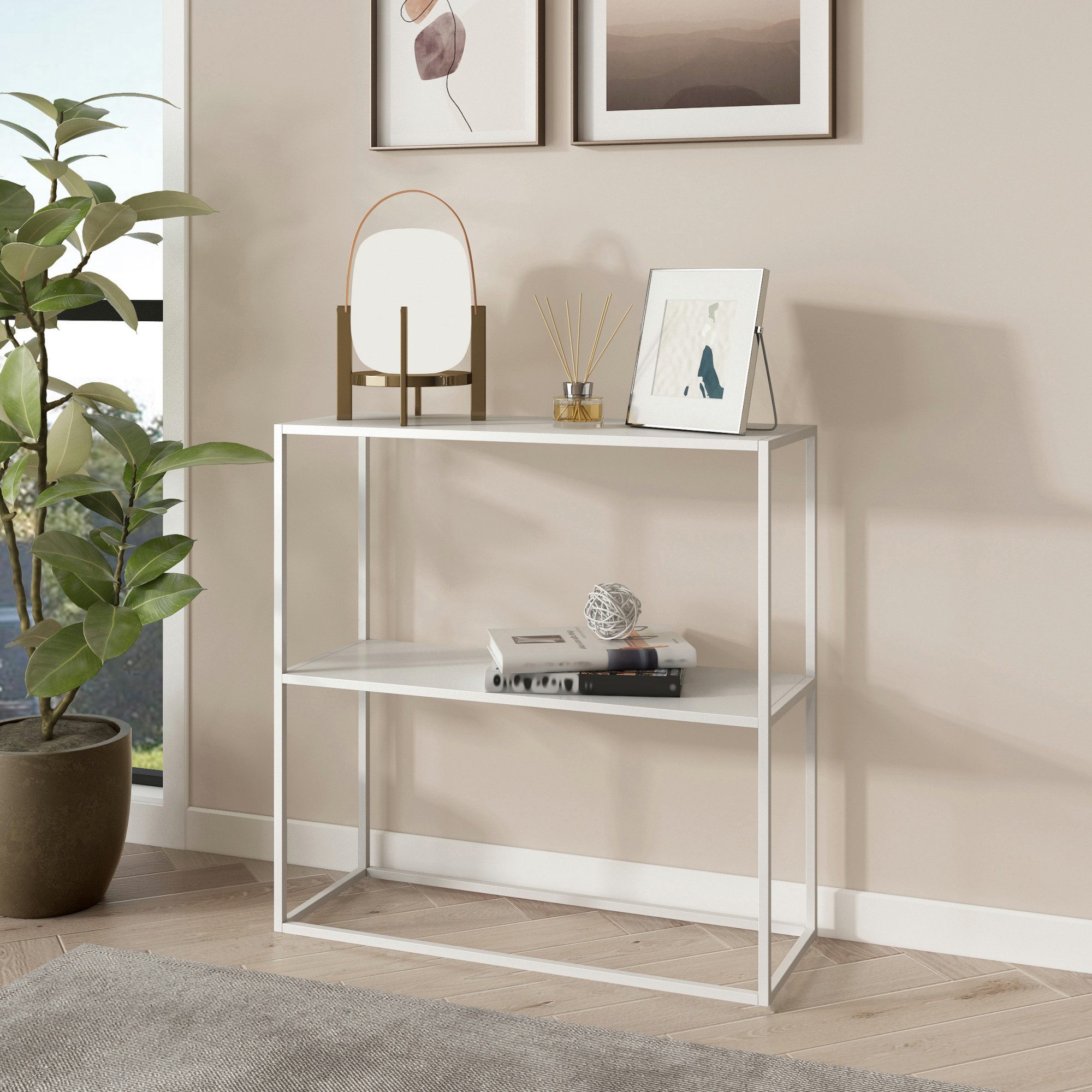 en.casa Konsolentisch, Strömstad Konsolentisch 80x79,5x26cm Weiß, günstig online kaufen