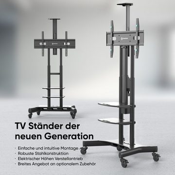 ONKRON Motorisierter TV-Ständer 50"-86" bis 90,9 kg VESA 300x100-800х500 TV-Ständer, (bis 86,00 Zoll, TV Ständer mit Motor, TV Ständer mit Motor, Automatische Höhenverstellung mit Fernsteuerung, TV Standfuss)