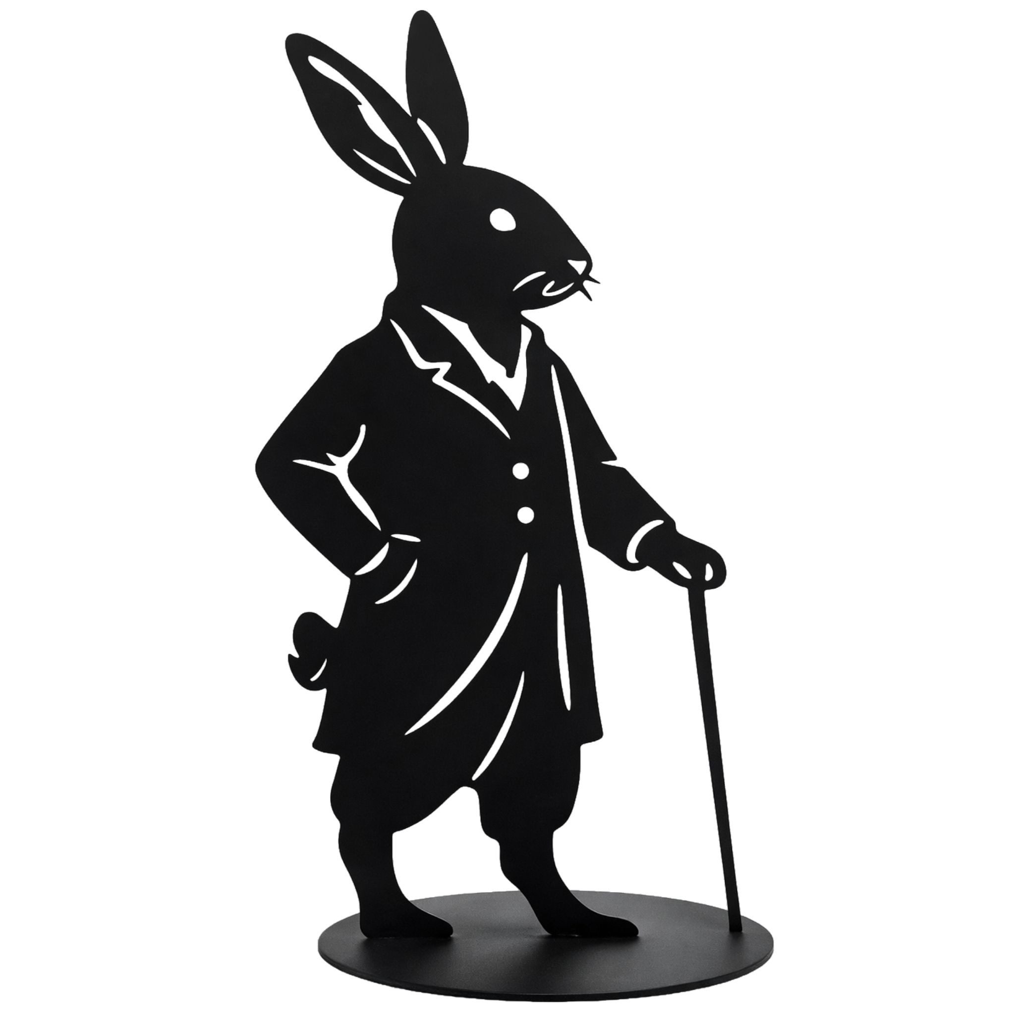 Rostikal Osterhase Osterdeko Hasen Metall schwarz 40 cm Garten Terrasse Balkon (Mehrteiliges Set und Einzeln, 2-teiliges Set bestehend aus Hasenmann und Hasendame), Moderne Hasenfigur als stilvolle Deko für Wohnräume