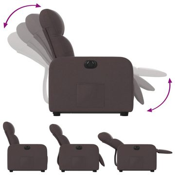 vidaXL Sessel Relaxsessel mit Aufstehhilfe Elektrisch Dunkelbraun Stoff (1-St)