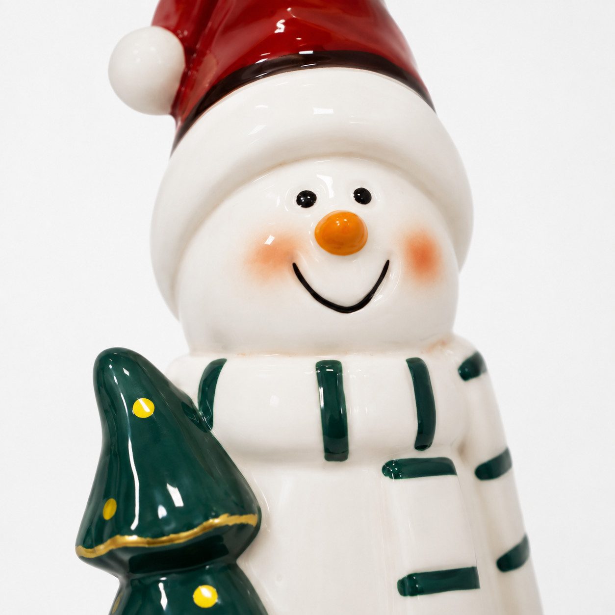 OTTO home Teelichthalter Deko Weihnachten Eeske, aus Porzellan detailreich bemalt (2 St), Weihnachtsmann und Schneemann im 2er Set, jeweils ca.31cm hoch – Bild 4 von 5