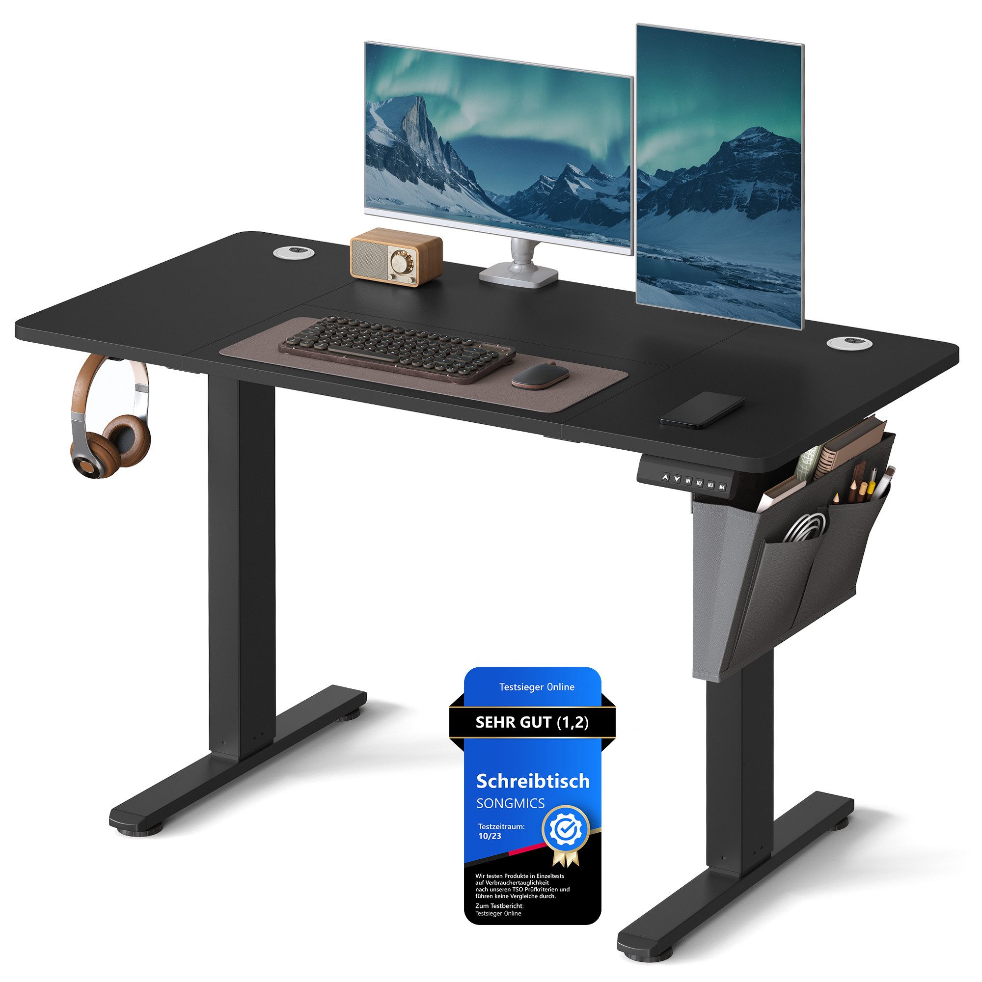 SONGMICS Schreibtisch Höhenverstellbarer elektrisch, 120/140/160/180 cm, Me günstig online kaufen