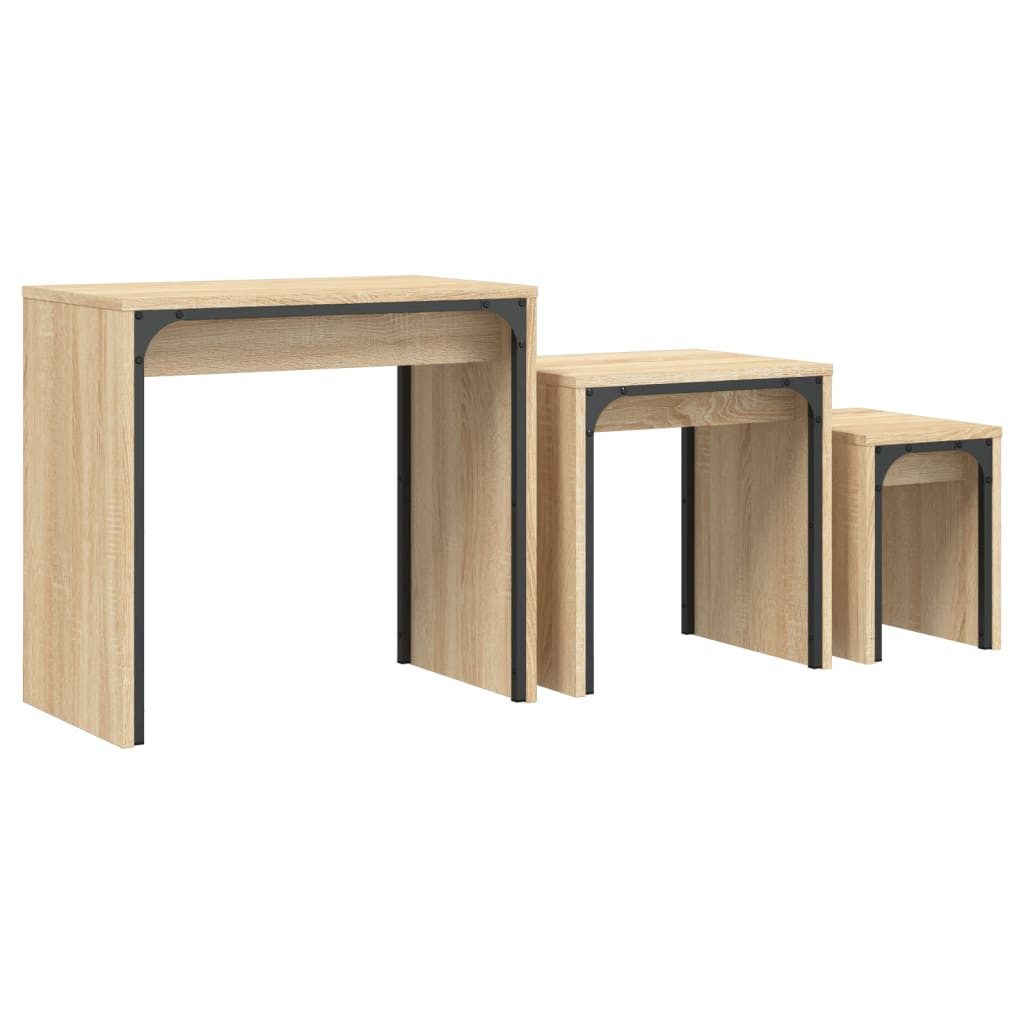 vidaXL Couchtisch Satztische 3 Stk. Sonoma-Eiche günstig online kaufen