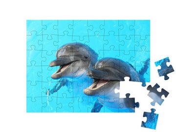 puzzleYOU Puzzle Zwei Delfine schwimmen im Pool, 48 Puzzleteile, puzzleYOU-Kollektionen Delfine, Fische & Wassertiere