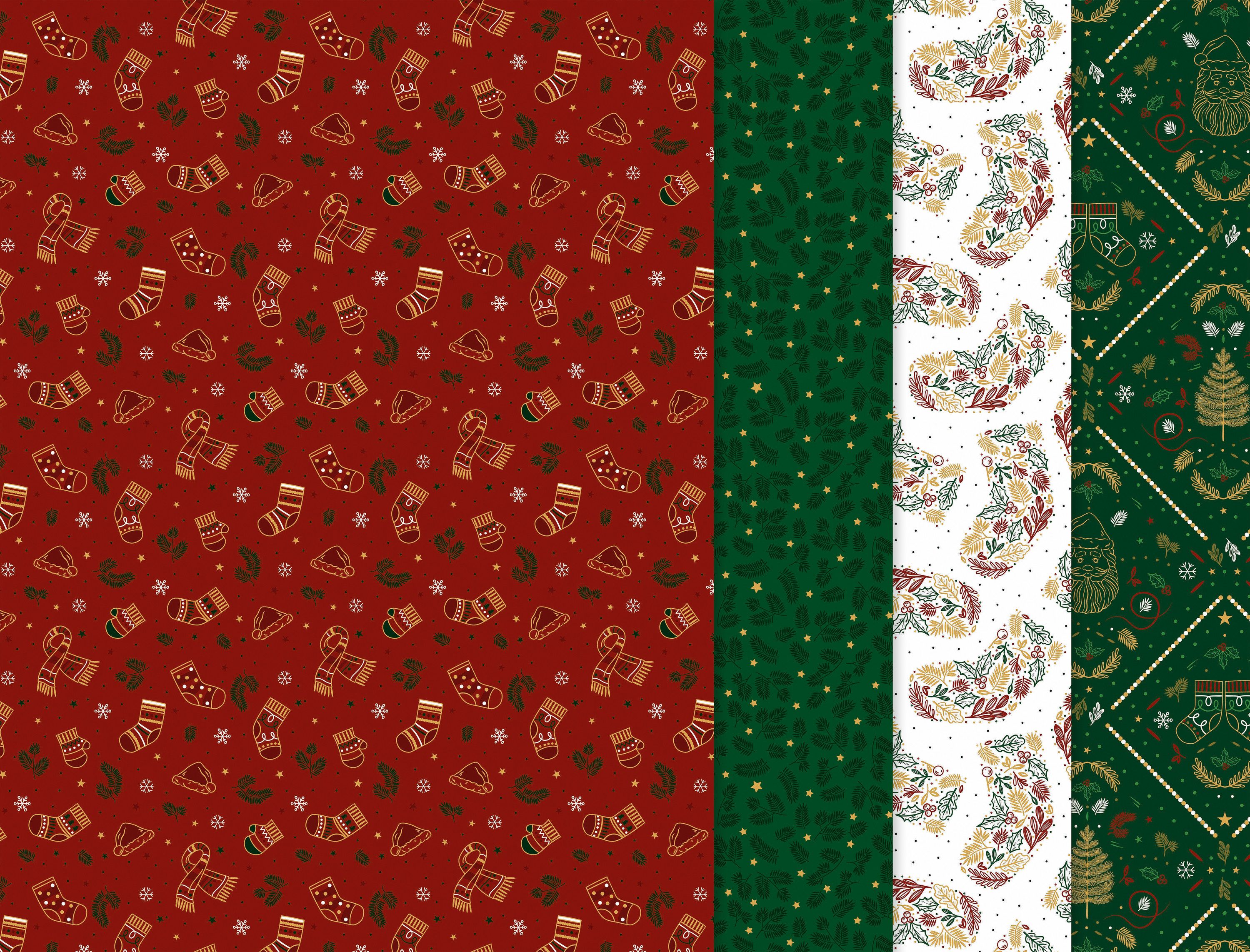 décopatch Motivpapier Vintage Weihnachten, 4er Set, 30 x 40 cm