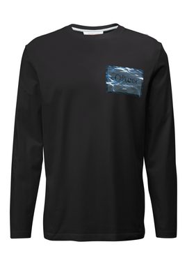 s.Oliver Langarmshirt mit Markenlogo auf der Brust