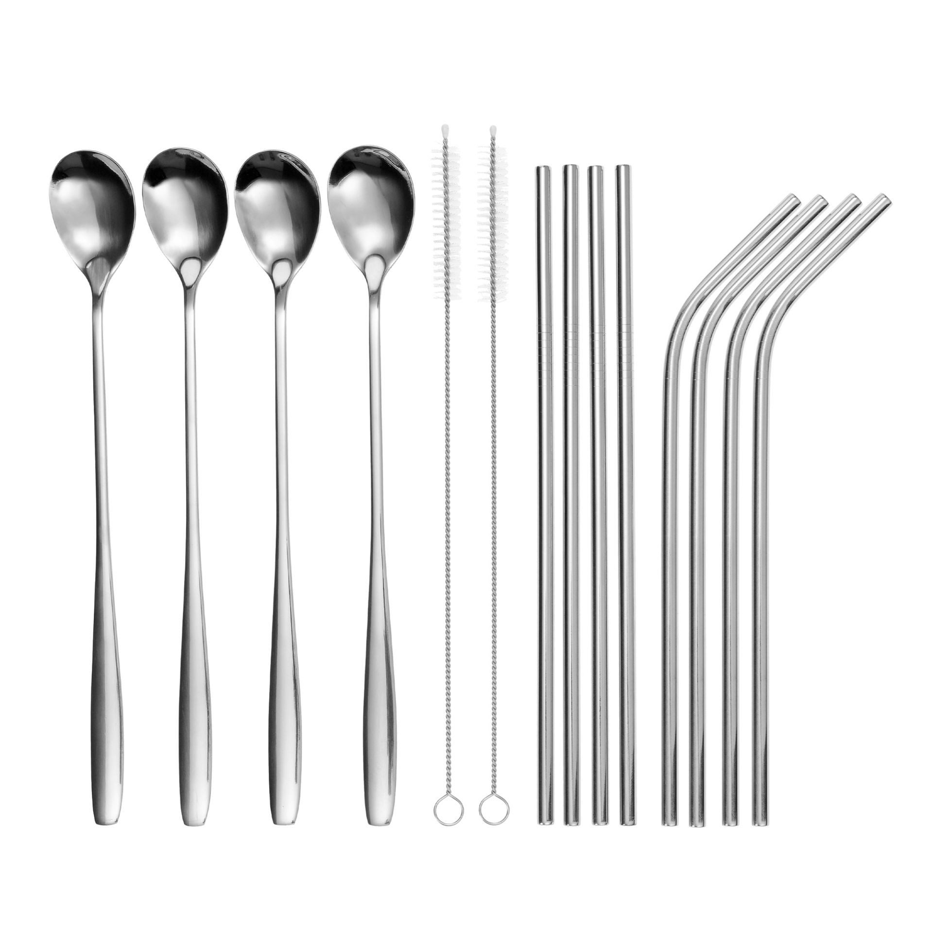 GRÄWE Trinkhalme, (14-tlg), Trinkhalm-Set 14-tlg., Edelstahl, silber