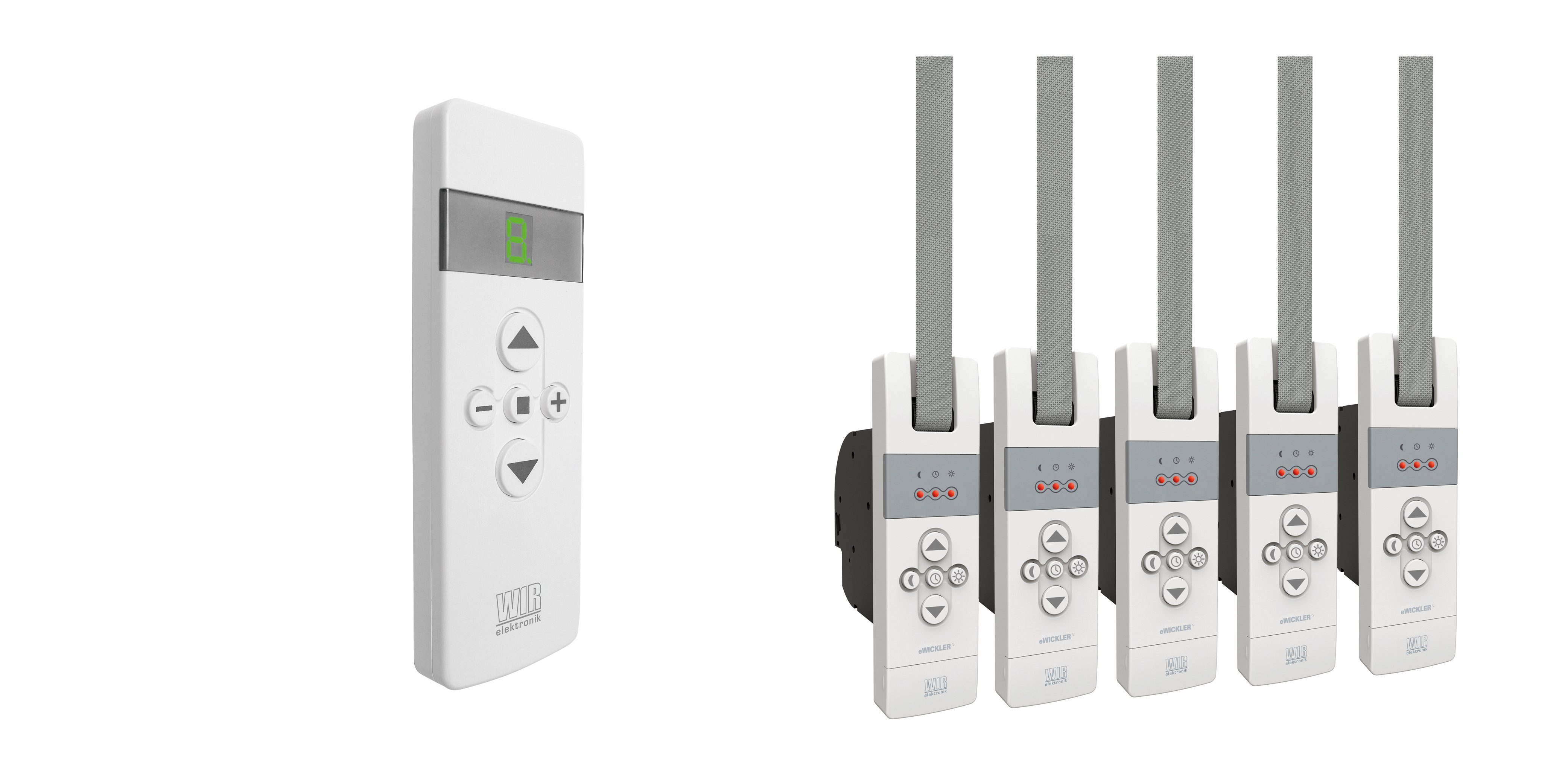WIR elektronik Rollladenmotor eWickler Standard eW830-F-M Funk für 12-15 mm Gurtbreite, mit Funk, Unterputz, 50 kg Zugkraft, + 1x Fernbedienung FB-9