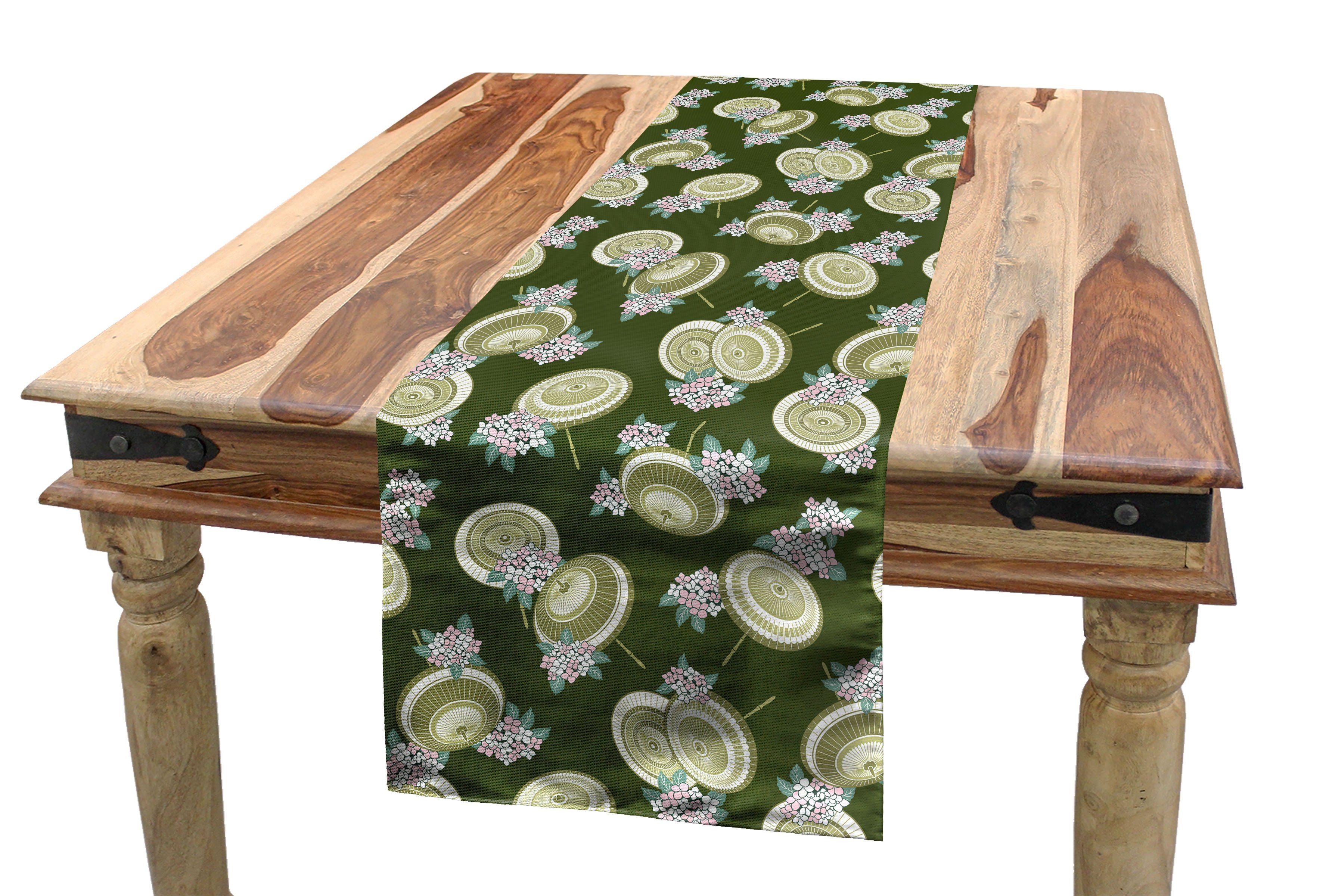 Abakuhaus Tischläufer Esszimmer Küche Rechteckiger Dekorativer Tischläufer, Regenschirm Japanische Asiatische Muster