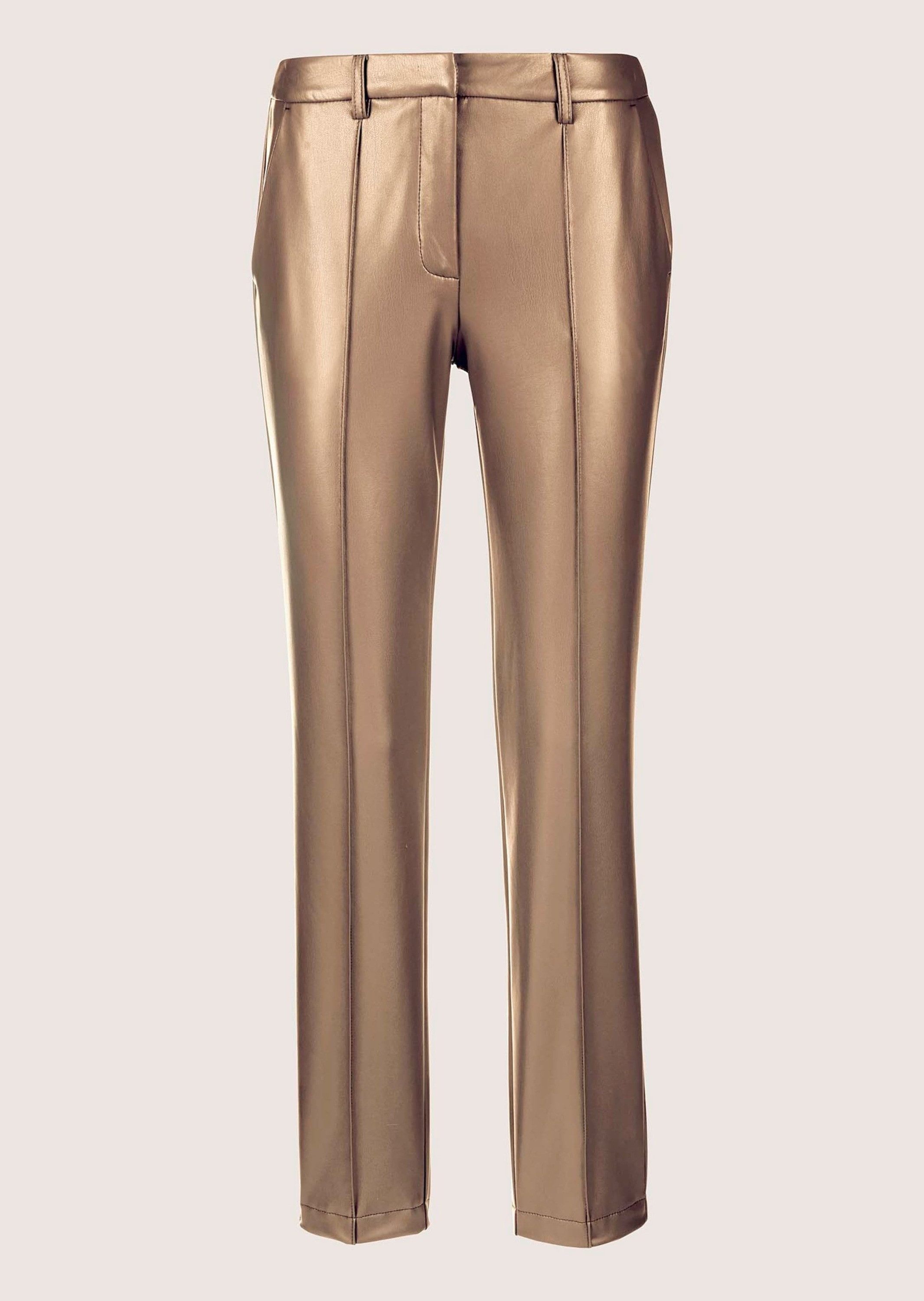 Stretch-Hose Kunstlederhose mit Biesen