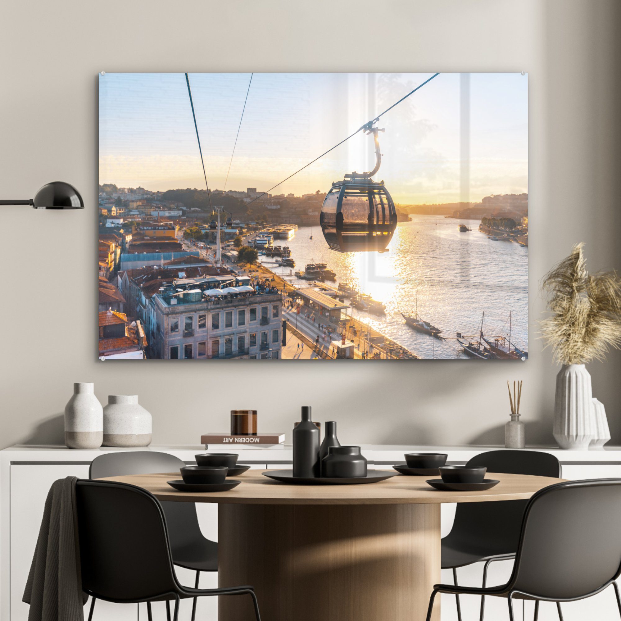 MuchoWow Acrylglasbild Seilbahn in Portugal, Acrylglasbilder & Schlafzimmer St), (1 Wohnzimmer