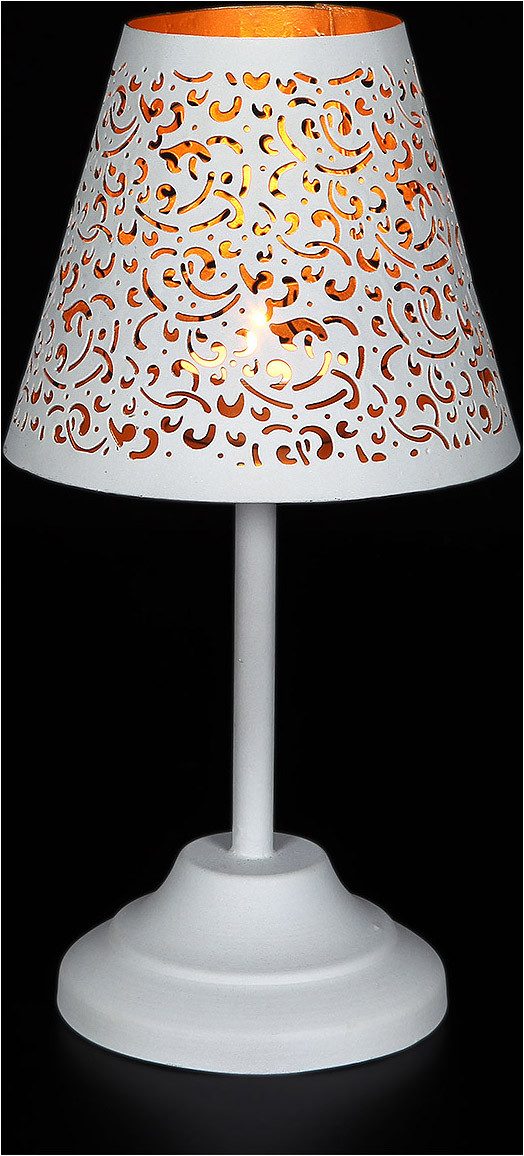 Ambiente Haus Teelichthalter Teelicht-Lampe in Weiß - (H) 24 cm (1 St)