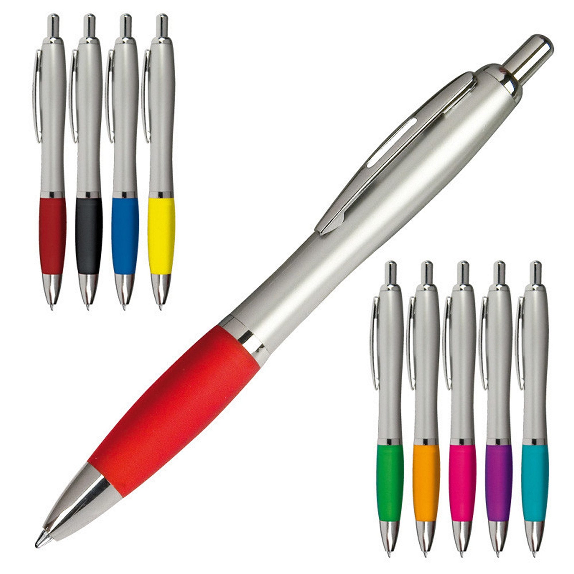 Macma Kugelschreiber 10 Kugelschreiber / mit satiniertem Gehäuse / 10 verschiedene Farben