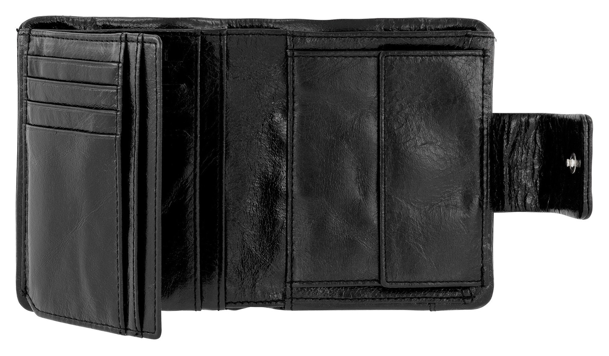 RISE Medium schwarz flap Geldbörse camel wallet, active Used-Look im