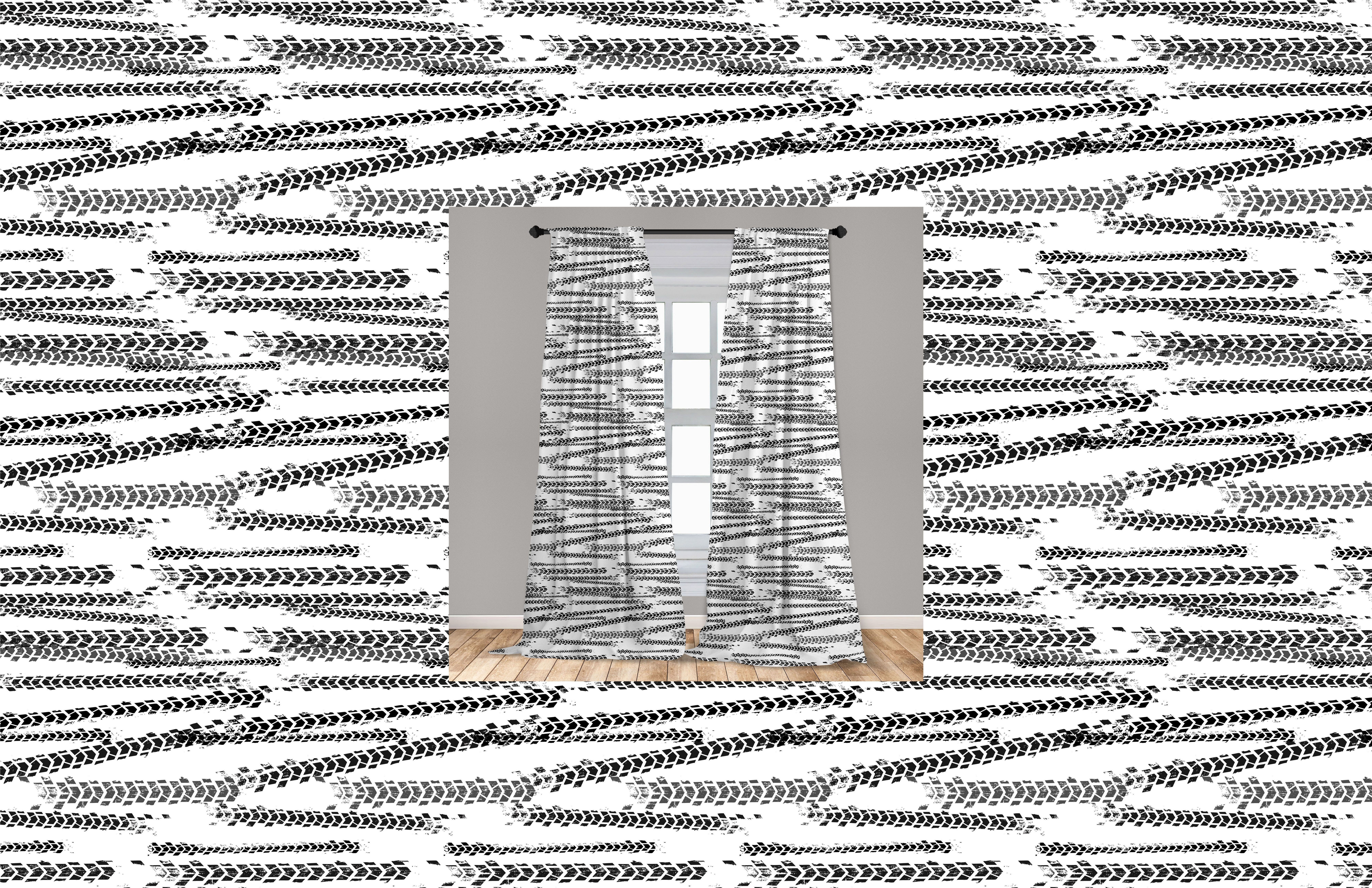 Abstrakt Gardine Grunge Schlafzimmer Abakuhaus, Vorhang für Thema Wohnzimmer Microfaser, Reifen-Bahnen Dekor,