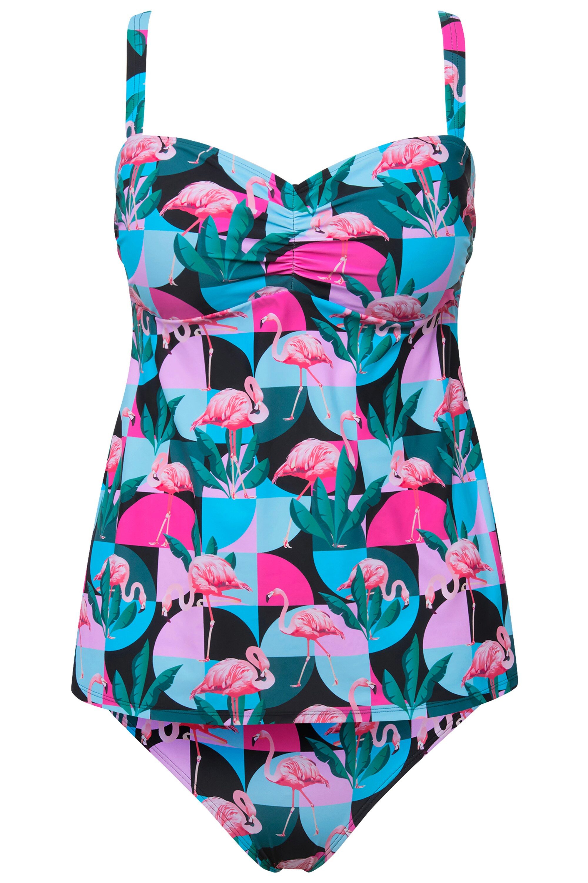 Ulla Popken Tankini Tankini Flamingos Softcups Träger verstellbar günstig online kaufen
